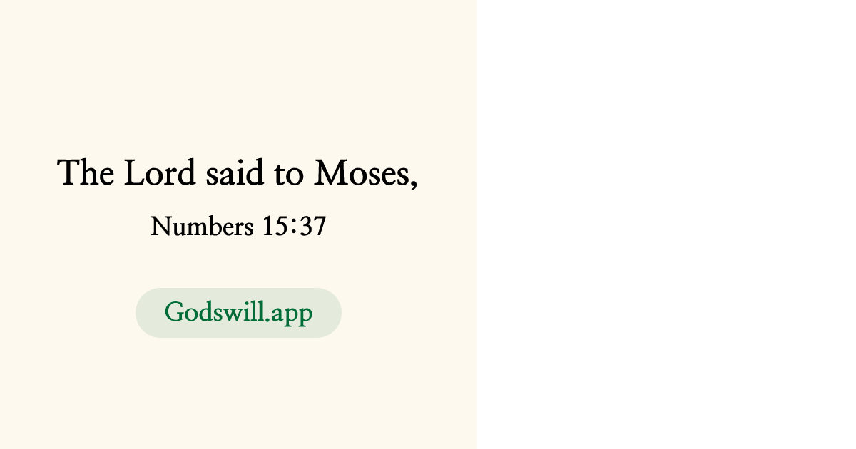 Numbers 15:37 | Godswill